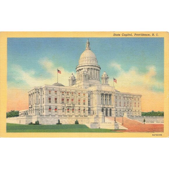 Postcard State Capitol Providence R.I.  Vintage White Border Unposted 1917-1929 - Picture 1 of 2